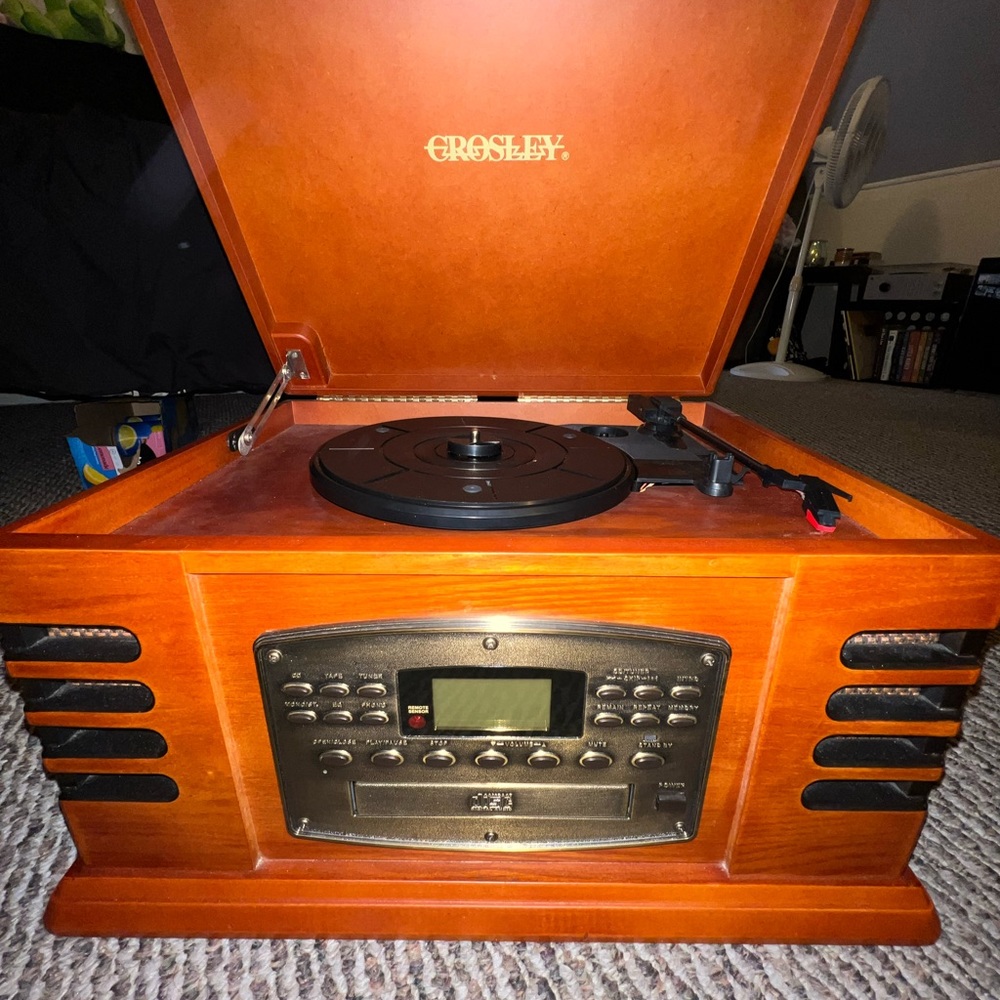 Crosley Radio, Vinyl and CD Player with Remote